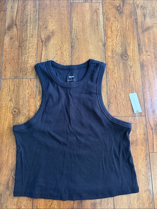 Anthropologie Tops - Anthropologie Black Ribbed Cropped Tank